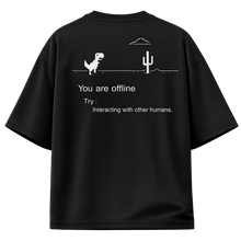 BORM Printed Oversized T-Shirt – Offline Mode (Black)