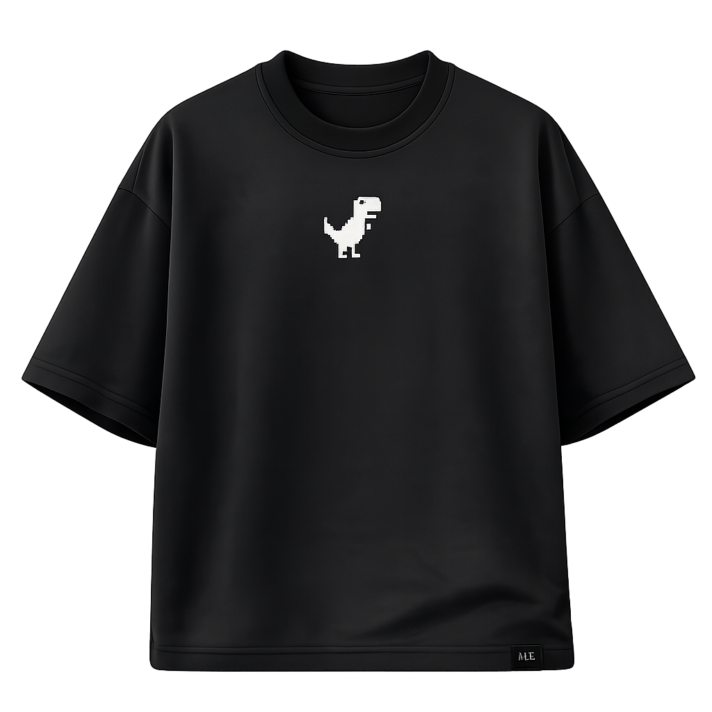 BORM Printed Oversized T-Shirt – Offline Mode (Black)