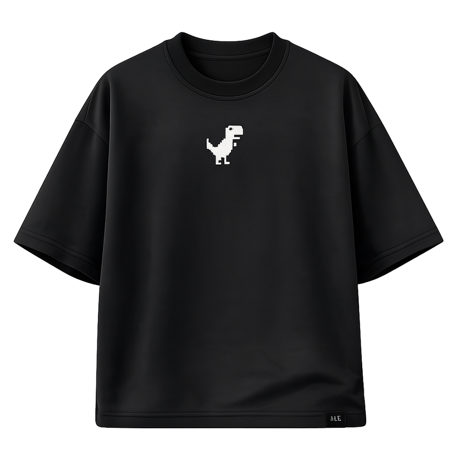BORM Printed Oversized T-Shirt – Offline Mode (Black)