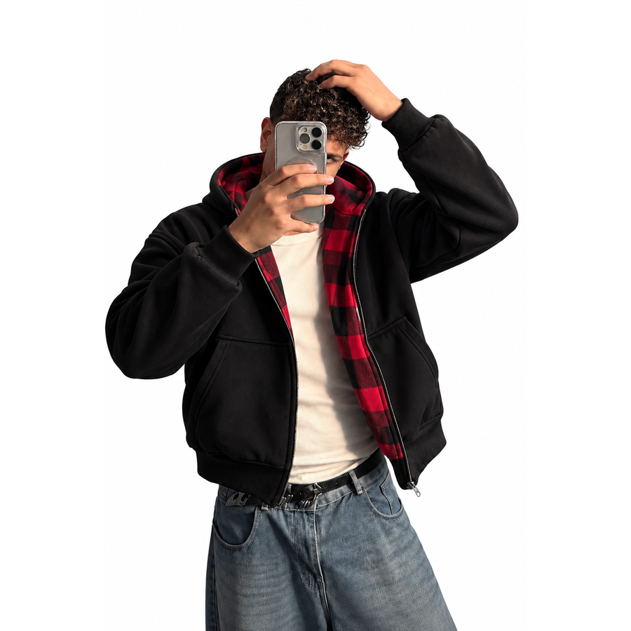 BORM Double Face Jacket – Duality - Red × Black
