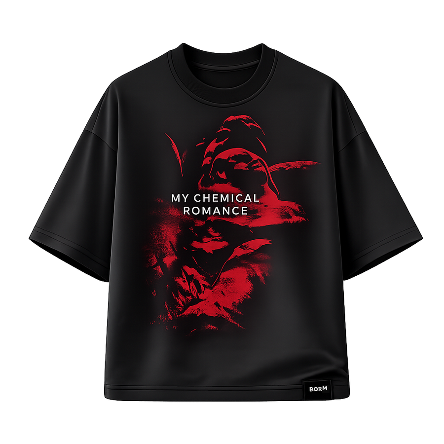 BORM Printed Oversized T-Shirt – CHEMICAL ROMANCE (Black)