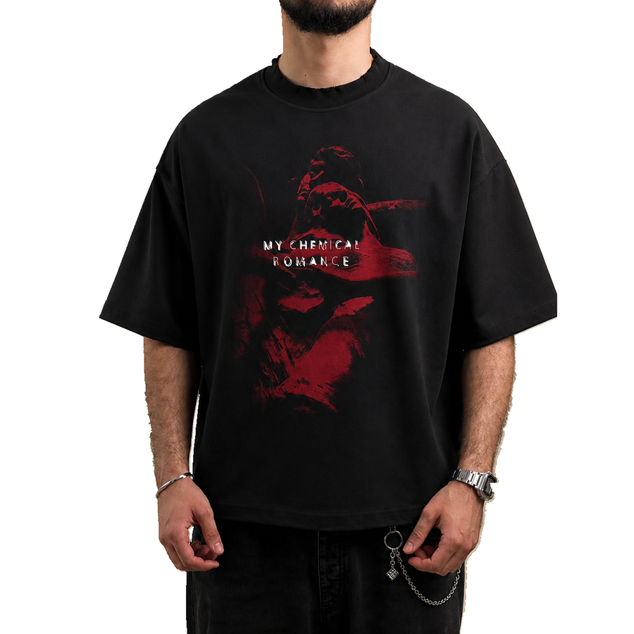 BORM Printed Oversized T-Shirt – CHEMICAL ROMANCE (Black)