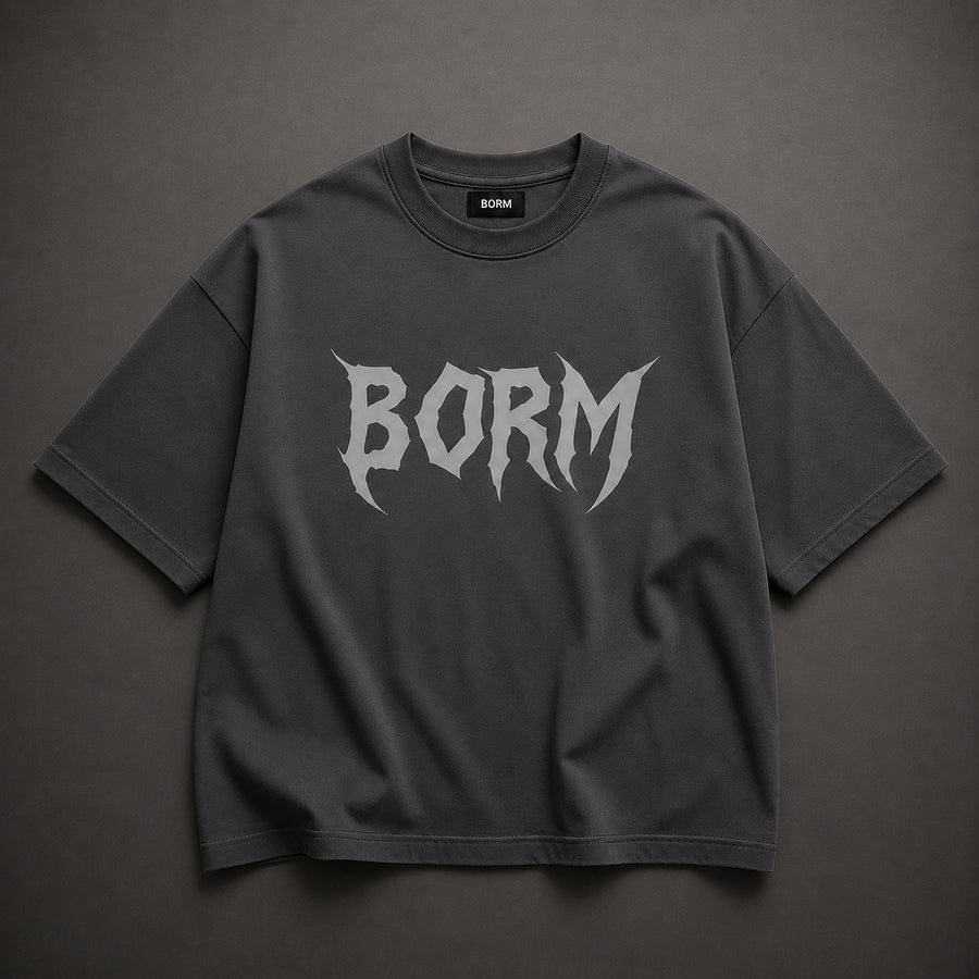 BORM Iron Grey Tee – Oversized Heavyweight T-Shirt